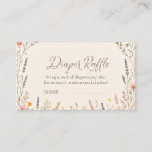 Wilde bloem Boho baby shower luier raffle