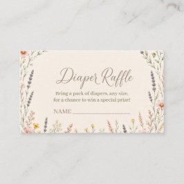 Wilde bloem Boho baby shower luier raffle Informatiekaartje