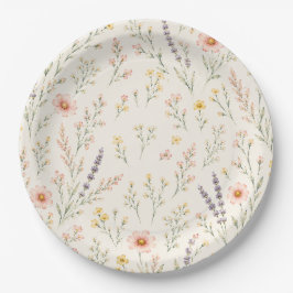 Wilde bloem Boho baby shower papieren borden Bordje