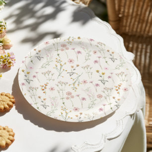 Wilde Bloem Boho Baby Shower Papieren Bordje