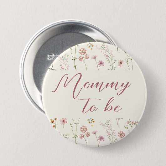 Wilde Bloem Boho Baby Shower Ronde Button 7,6 Cm (Voorkant /achterkant)