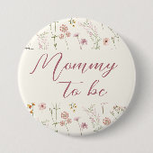 Wilde Bloem Boho Baby Shower Ronde Button 7,6 Cm (Voorkant)