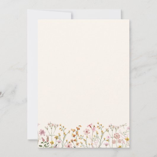 Wilde bloem Boho baby shower uitnodiging (Achterkant)