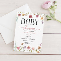 Wilde bloem Boho Baby shower Uitnodiging