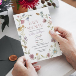 Wilde bloem Boho Baby shower Uitnodiging