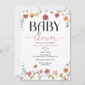 Wilde bloem Boho Baby shower Uitnodiging (Voorkant)