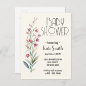 Wilde Bloem Boho Baby Shower Uitnodiging Briefkaart (Voorkant / Achterkant)