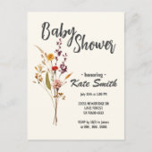 Wilde Bloem Boho Baby Shower Uitnodiging Briefkaart (Voorkant)