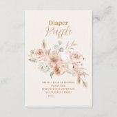 Wilde Bloem Boho Baby Shower Verlotingsluier Informatiekaartje (Voorkant)