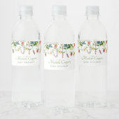 Wilde bloem Boho Baby shower Water Fles Label Waterfles Etiket (Flessen)