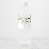 Wilde bloem Boho Baby shower Water Fles Label Waterfles Etiket (Achterkant)