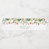 Wilde bloem Boho Baby shower Water Fles Label Waterfles Etiket (Enkel label)