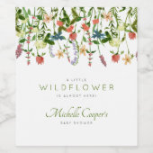 Wilde bloem Boho Baby shower Wijnlabel Wijn Etiket (Enkel label)