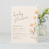 Wilde bloem Boho babyborrel Kaart (Staand voorkant)