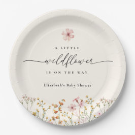 Wilde bloem Boho babyborrel Papieren Bordje