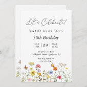 Wilde Bloem Boho Bloem Botanische Verjaardagsfeest Kaart (Voorkant / Achterkant)