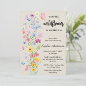 Wilde Bloem Boho Bloem Neutrale Baby Shower Kaart (Staand voorkant)