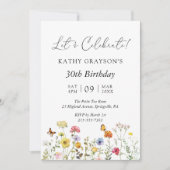 Wilde Bloem Boho Bloemige Botanische Verjaardagsfe Kaart (Voorkant)