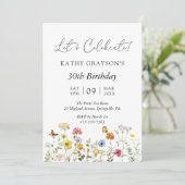 Wilde Bloem Boho Bloemige Botanische Verjaardagsfe Kaart (Staand voorkant)