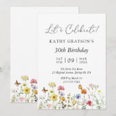 Wilde Bloem Boho Bloemige Botanische Verjaardagsfe Kaart (Voorkant / Achterkant)