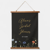 Wilde Bloem Boho Botanisch Hangend Wandkleed (Voorkant)
