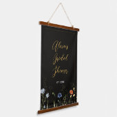 Wilde Bloem Boho Botanisch Hangend Wandkleed (Gebogen)