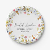 Wilde bloem Boho Botanische bridal Luncheon Shower Papieren Bordje (Voorkant)