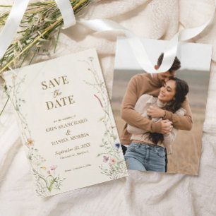 Wilde Bloem Boho Botanische Foto Save The Date