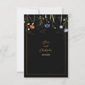 Wilde Bloem Boho Botanische Ontvangst Kaart (Achterkant)