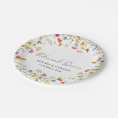 Wilde bloem Boho Botanische repetitie Dinner Papieren Bordje (Gekanteld)