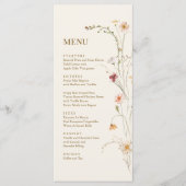 Wilde Bloem Boho Botanische Trouwmenu Menu (Voorkant)
