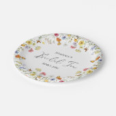 Wilde bloem Boho Botanische Vrijgezellenfeest Thee Papieren Bordje (Gekanteld)