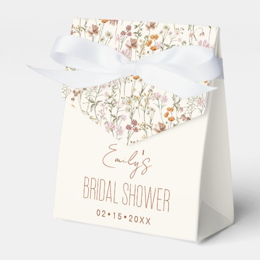 Wilde Bloem Boho Bruidsdouche In Bloeiende Tuin Bedankdoosjes (Voorkant Zijde)