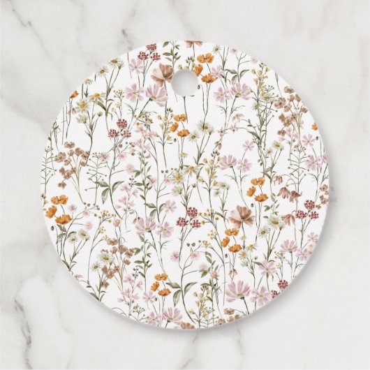 Wilde Bloem Boho Bruidsdouche In Bloom Tuin Bedankjes Labels (Achterkant)