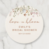 Wilde bloem Boho Bruidsdouche Liefde in bloei Tuin Bedankjes Labels (Voorkant)