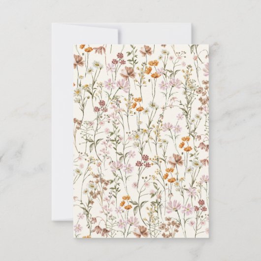 Wilde Bloem Boho Bruidsdouche Terracotta Bedankkaart (Achterkant)