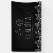 Wilde Bloem Boho Bruidsdouche Zwart Spandoek (Verticaal)