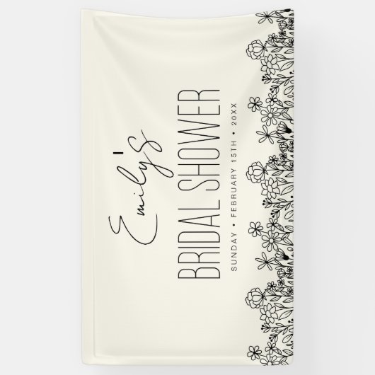 Wilde Bloem Boho Bruidsfeest Bloemstuk Spandoek (Verticaal)