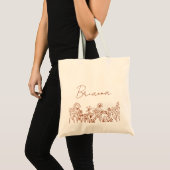 Wilde Bloem Boho Bruidsmeisje Naam Boodschappentas Tote Bag (Voorkant (product))