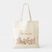 Wilde Bloem Boho Bruidsmeisje Naam Boodschappentas Tote Bag (Achterkant)