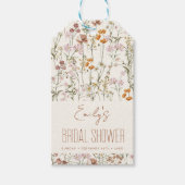 Wilde Bloem Boho Bruidsmeisjes Borrel Waterverf in Cadeaulabel (Voorkant)