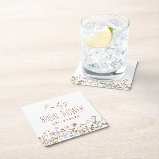 Wilde Bloem Boho Bruidsmeisjes Bruiloft In Bloom T Kartonnen Onderzetters (Insitu)