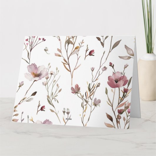 Wilde bloem Boho bruiloft groet Kaart (Achterkant)