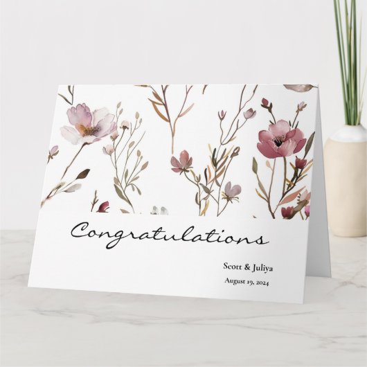 Wilde bloem Boho bruiloft groet Kaart (Voorkant)