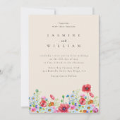  Wilde Bloem Boho Bruiloft  Kaart (Voorkant)
