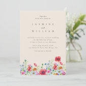  Wilde Bloem Boho Bruiloft  Kaart (Staand voorkant)