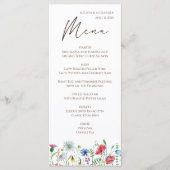 Wilde Bloem Boho Bruiloft Menu (Voorkant)