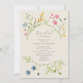 Wilde Bloem Boho Bruiloftsfeest  Kaart (Voorkant)