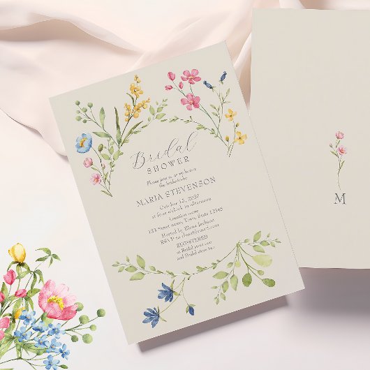 Wilde Bloem Boho Bruiloftsfeest  Kaart