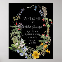 Wilde Bloem Boho Chic Bloemstuk Bruids Bruiloftfee Poster
